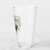 Verre feuille de gomme verte pâle avec message (Gauche)