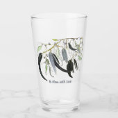 Verre feuille de gomme verte pâle avec message (Devant)