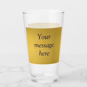 Verre Feuille d'or ajoutez votre message personnalisé te