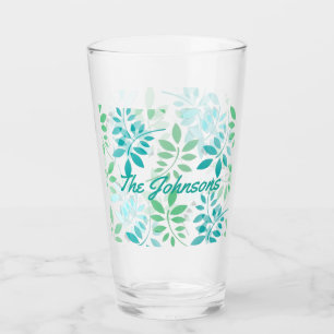 Verre Feuilles bleu vert