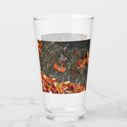 Verre Feuilles d'automne dans la cascade I Photographie (Dos)