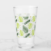 Verre Feuilles et pois tropicaux sur la texture. (Dos)