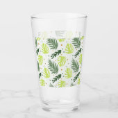 Verre Feuilles et pois tropicaux sur la texture. (Devant)