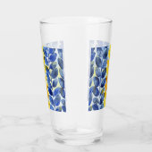 Verre Feuilles jaune et bleu (Droite)