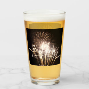 Verre Feux d'artifice blancs et or I Célébration patriot