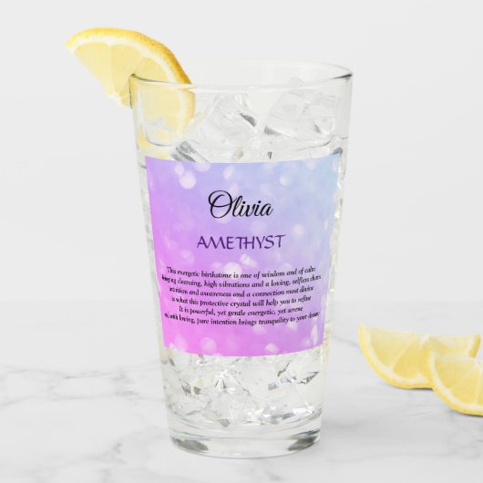 Verre Février Birthstone Amethyst conception (Devant glace)