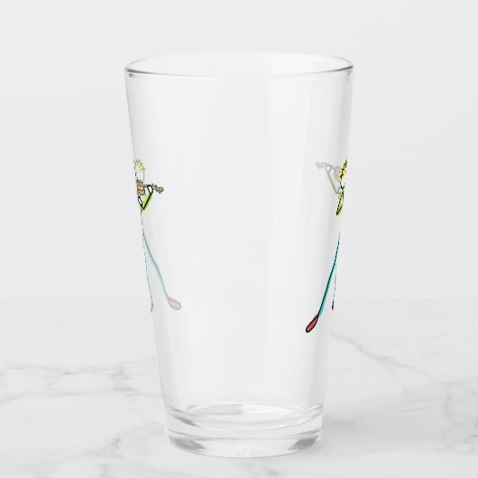 Verre Fiddle Playing Stickman (Gauche)