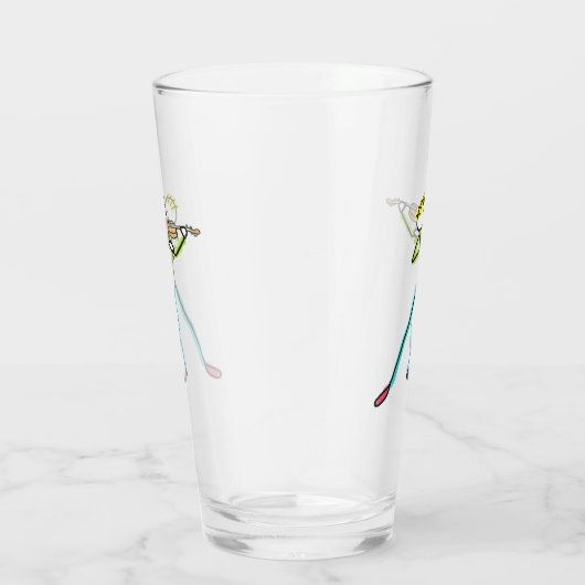 Verre Fiddle Playing Stickman (Droite)