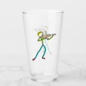 Verre Fiddle Playing Stickman (Devant)