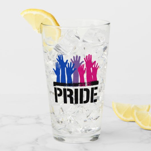 Verre Fierté ensemble bisexuelle (Devant glace)
