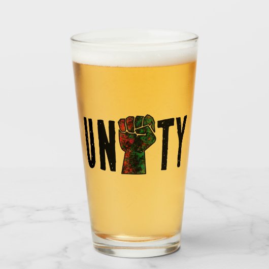 Verre fierté noire drapeau rouge vert poing panafricain (Devant (rempli))