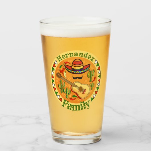 Verre Fiesta espagnole Nom personnalisé Fun Cinco De May (Devant (rempli))