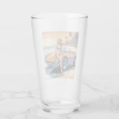 Verre Fille avec voiture de sport (Dos)