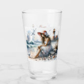 Verre Fille d'aquarelle romantique par phare (Dos)
