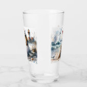 Verre Fille d'aquarelle romantique par phare (Gauche)