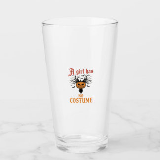 Verre Fille d'Halloween n'a pas de costume Citrouille
