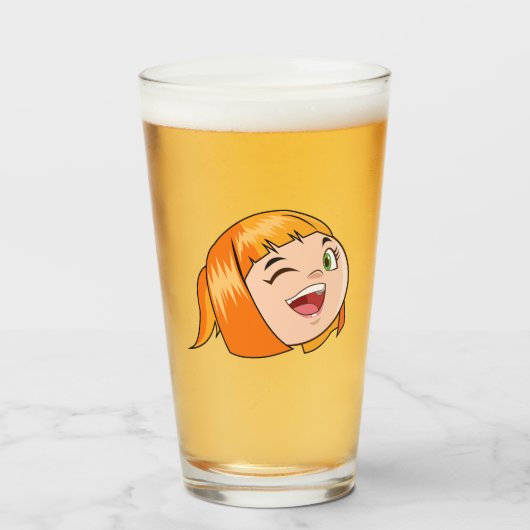 Verre fille drôle (Devant (rempli))