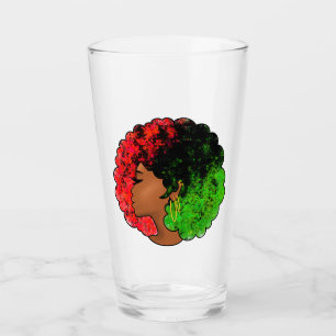 Verre Fille noire panafricaine femme rouge vert fierté a
