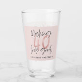 Verre Fille parties scintillant rose moderne design 40e  (Dos)