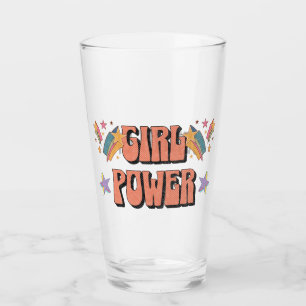 Verre Fille Power conception de texte avec étoiles