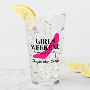 Verre Filles week-end rose stiletto bachelorette