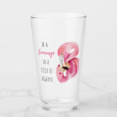Verre Flamant rose Aquarelle Exotique Rose Moderne Avec (Devant)