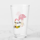 Verre Flamant rose Drôle aime Pina Coladas (Dos)
