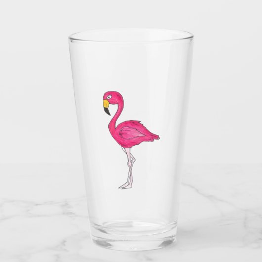 Verre Flamant rose rose chaud Oiseau des îles tropicales (Devant)