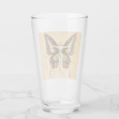 Verre Flapper Butterfly Flying Woman Illustration (Dos)