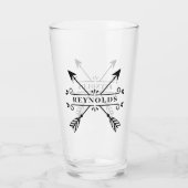 Verre Flèches croisées rustiques avec nom ID615 (Dos)
