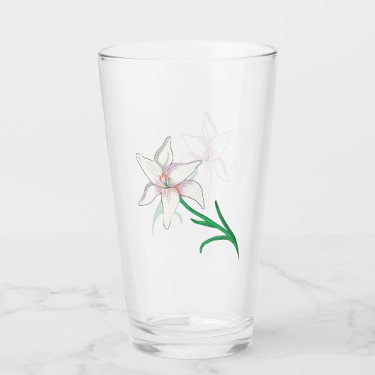 Verre Fleur blanche (Devant)