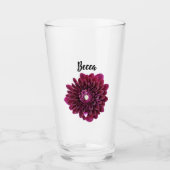 Verre Fleur Dahlia violet profond personnalisée (Devant)