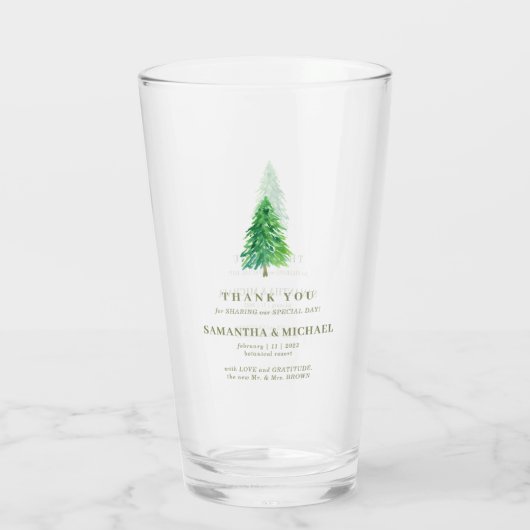 Verre Fleur d'arbre de forêt Mariage Moderne Simple (Dos)