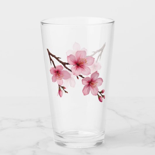 Verre Fleur de cerisier rose (Devant)