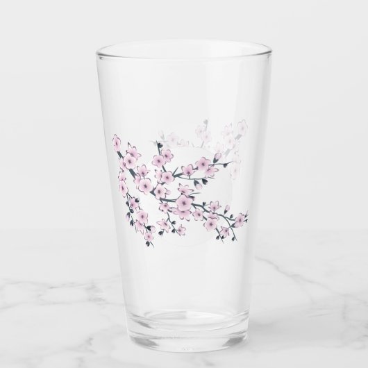 Verre Fleur de cerisier rose (Devant)