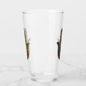 Verre Fleur de couleur de paon Pétales de Hamsa Vert Tro (Gauche)