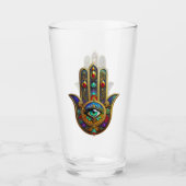 Verre Fleur de couleur de paon Pétales de Hamsa Vert Tro (Devant)