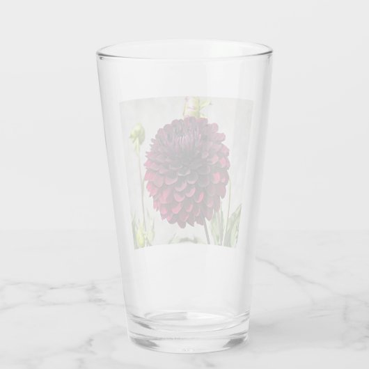 Verre Fleur de dahlia rouge foncé Boire (Dos)