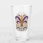 Verre Fleur de lis jaune et vert violet (Devant)