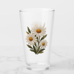 Verre Fleur de marguerite brodée