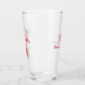 Verre Fleur de naissance d'août Pies roses Aquarelle Flo (Gauche)