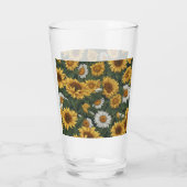Verre Fleur de soleil blanche et jaune (Dos)