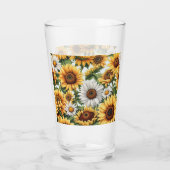 Verre Fleur de soleil blanche et jaune (Dos)
