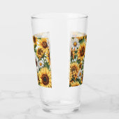 Verre Fleur de soleil blanche et jaune (Gauche)