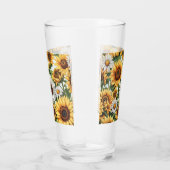 Verre Fleur de soleil blanche et jaune (Droite)