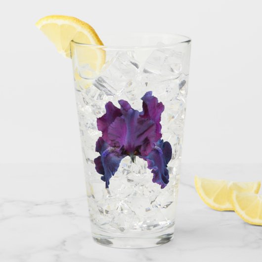 Verre Fleur d'Iris pourpre foncé (Devant glace)