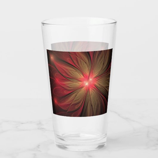 Verre Fleur fractale de fansy rouge (Dos)