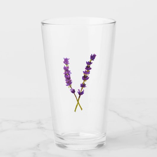 Verre fleur lavande aquarelle (Devant)