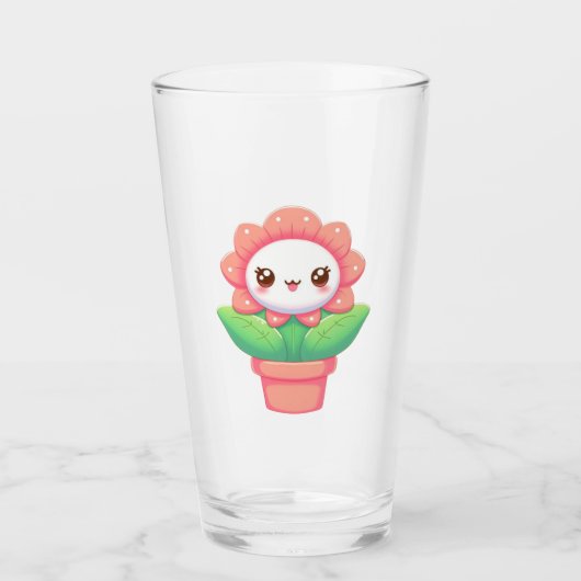 Verre Fleur mignonne, capricieuse en pot (Devant)