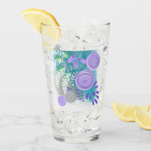 Verre Fleur Moderne Abstraite (Devant glace)